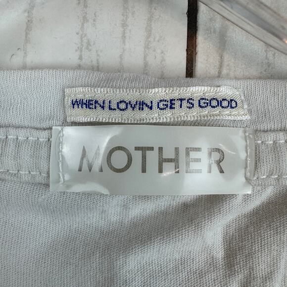 MOTHER White The Boxy Goodie Goodie Horse Around Tee Supima Cotton Size Medium - Picture 5 of 14